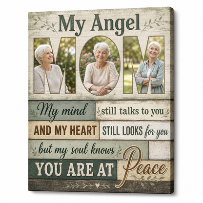 Personalized Memorial Canvas Print for Loss of Mom – Bereavement Gift - Image 1