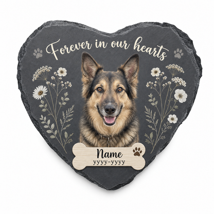 Personalized Pet Memorial Slate Stone with Photo, Custom Dog Loss Gift - Image 1