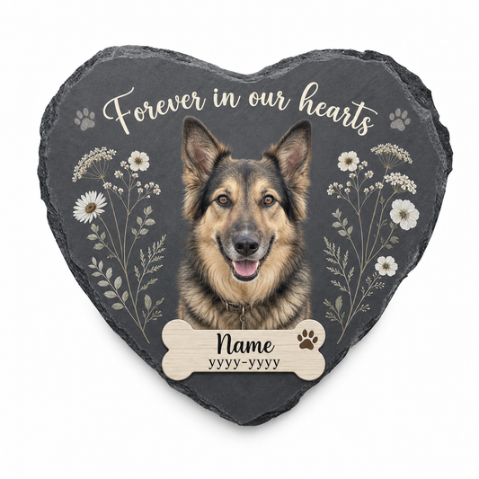 Personalized Pet Memorial Slate Stone with Photo, Custom Dog Loss Gift - Image 1