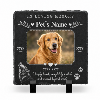 Personalized Pet Photo Memorial Garden Stone - Dog Loss Grave Decoration Gift - Image 1