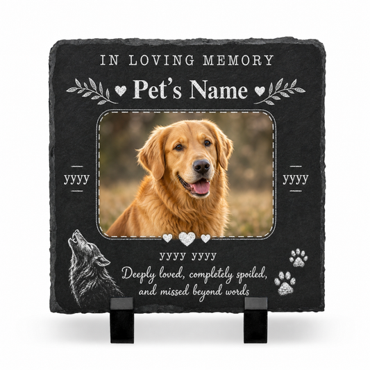 Personalized Pet Photo Memorial Garden Stone - Dog Loss Grave Decoration Gift - Image 1