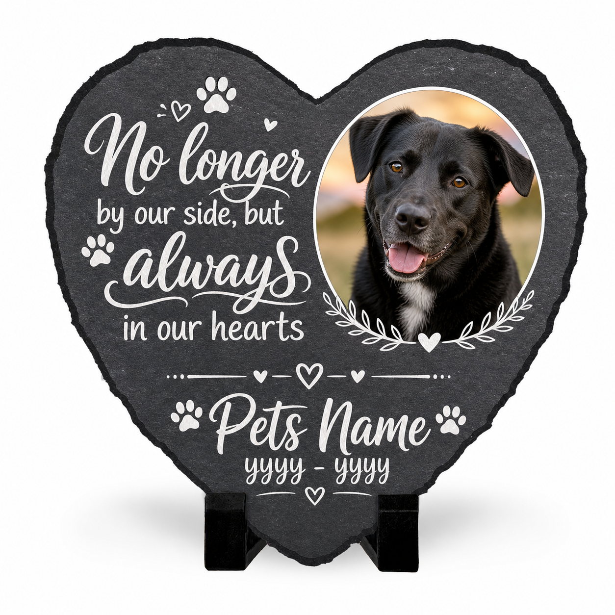 Personalized Pet Memorial Garden Stone – Custom Photo Slate Plaque Dog Loss Gift - Image 1