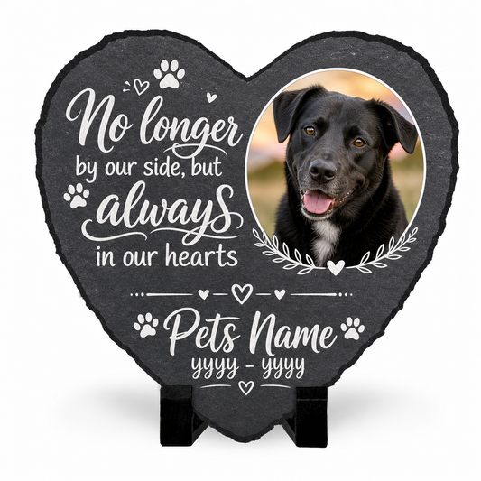 Personalized Pet Memorial Garden Stone – Custom Photo Slate Plaque Dog Loss Gift - Image 1