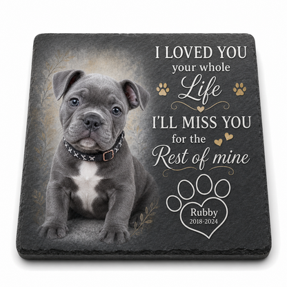 Personalized Pet Memorial Garden Stone – Custom Dog Photo Plaque for Pet Loss - Image 1