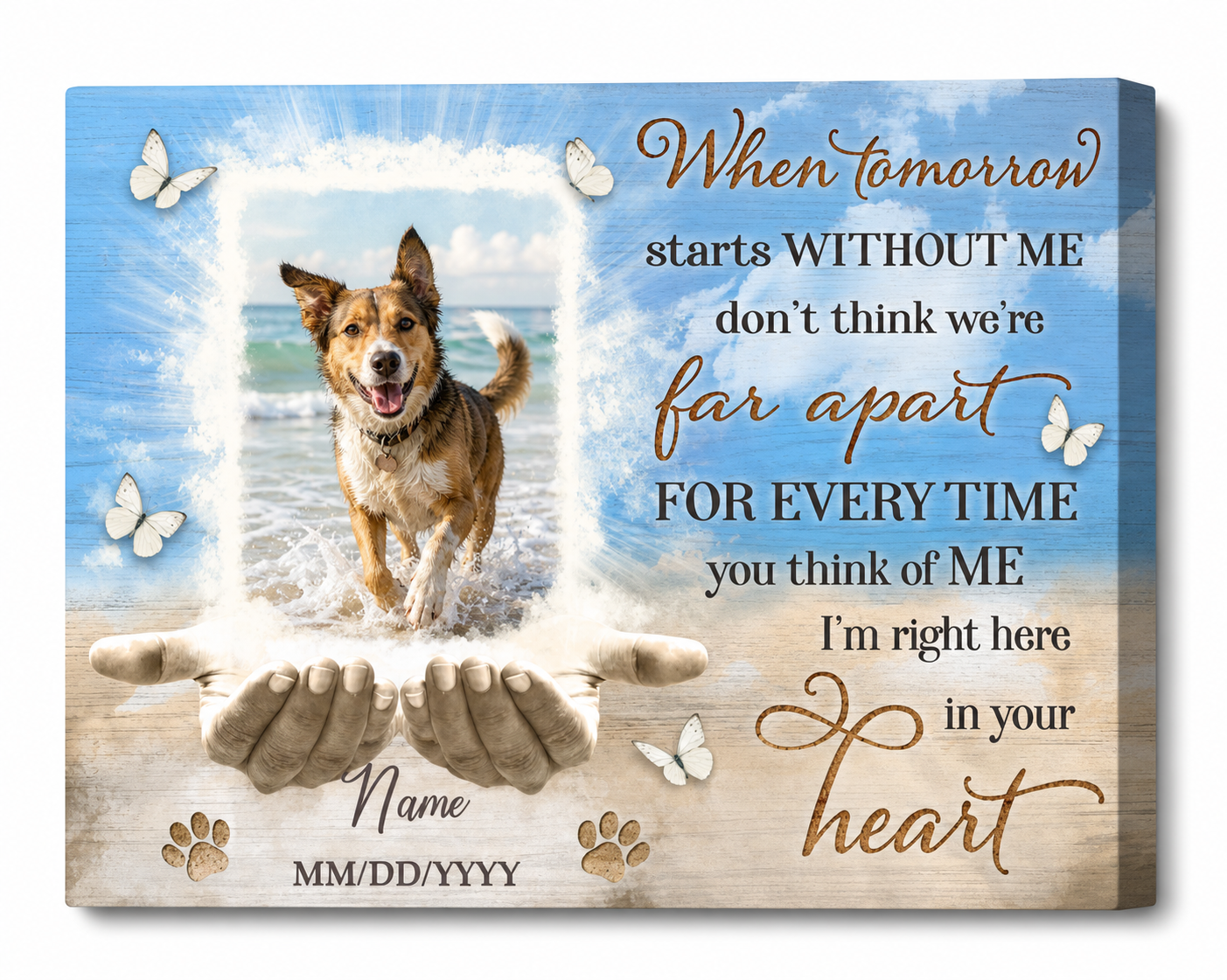 Personalized Dog Memorial Canvas Wall Art, Remembrance Gift for Dog Loss - Image 1
