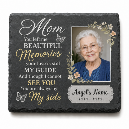 Personalized Mom Memorial Garden Stone with Photo, Sympathy Gift Loss of Mother - Image 1
