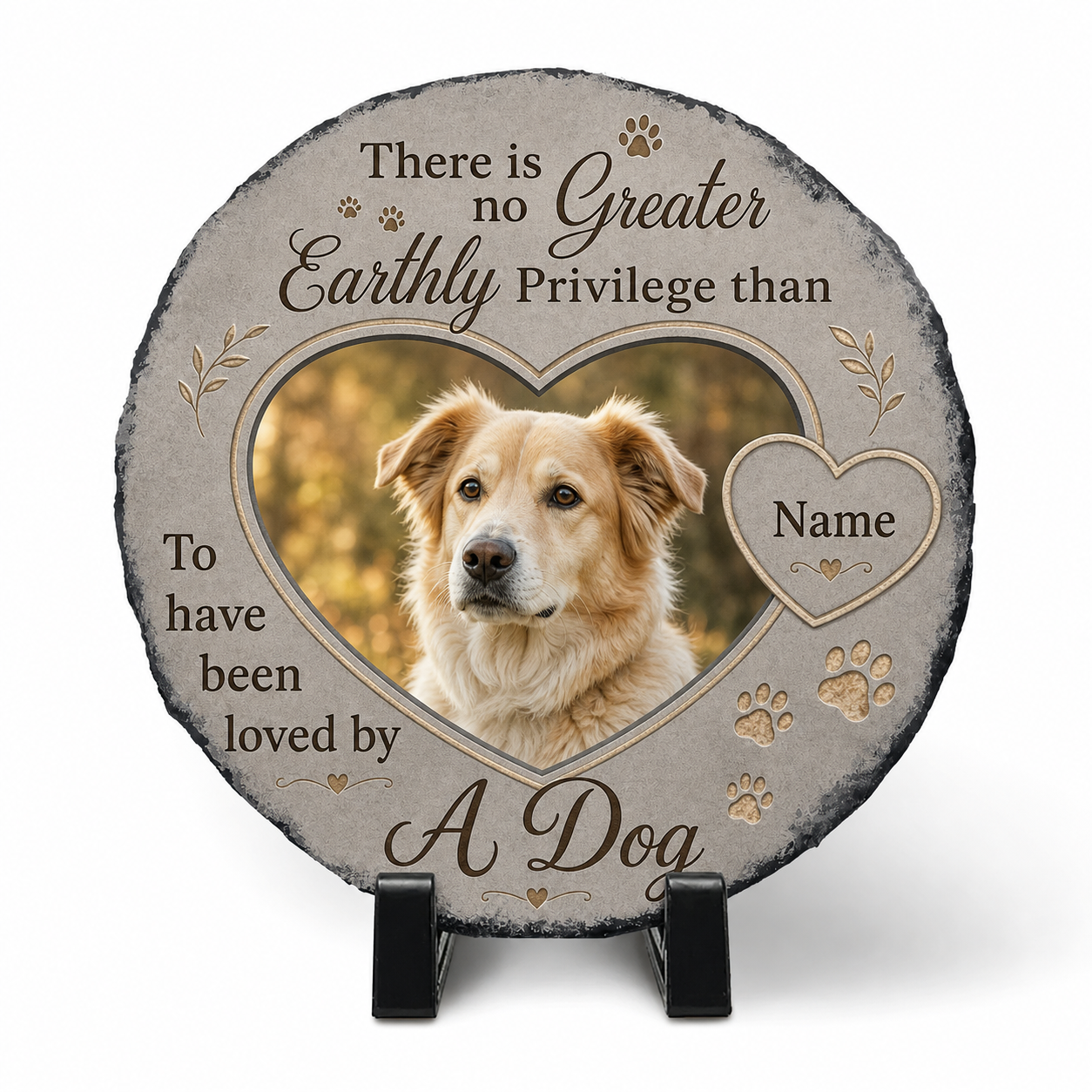 Personalized Dog Memorial Garden Stone With Photo – Pet Loss Keepsake Gift - Image 1