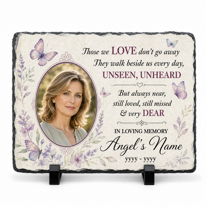 Personalized Parents Memorial Photo Slate Stone – Sympathy Gift for Loss - Image 1