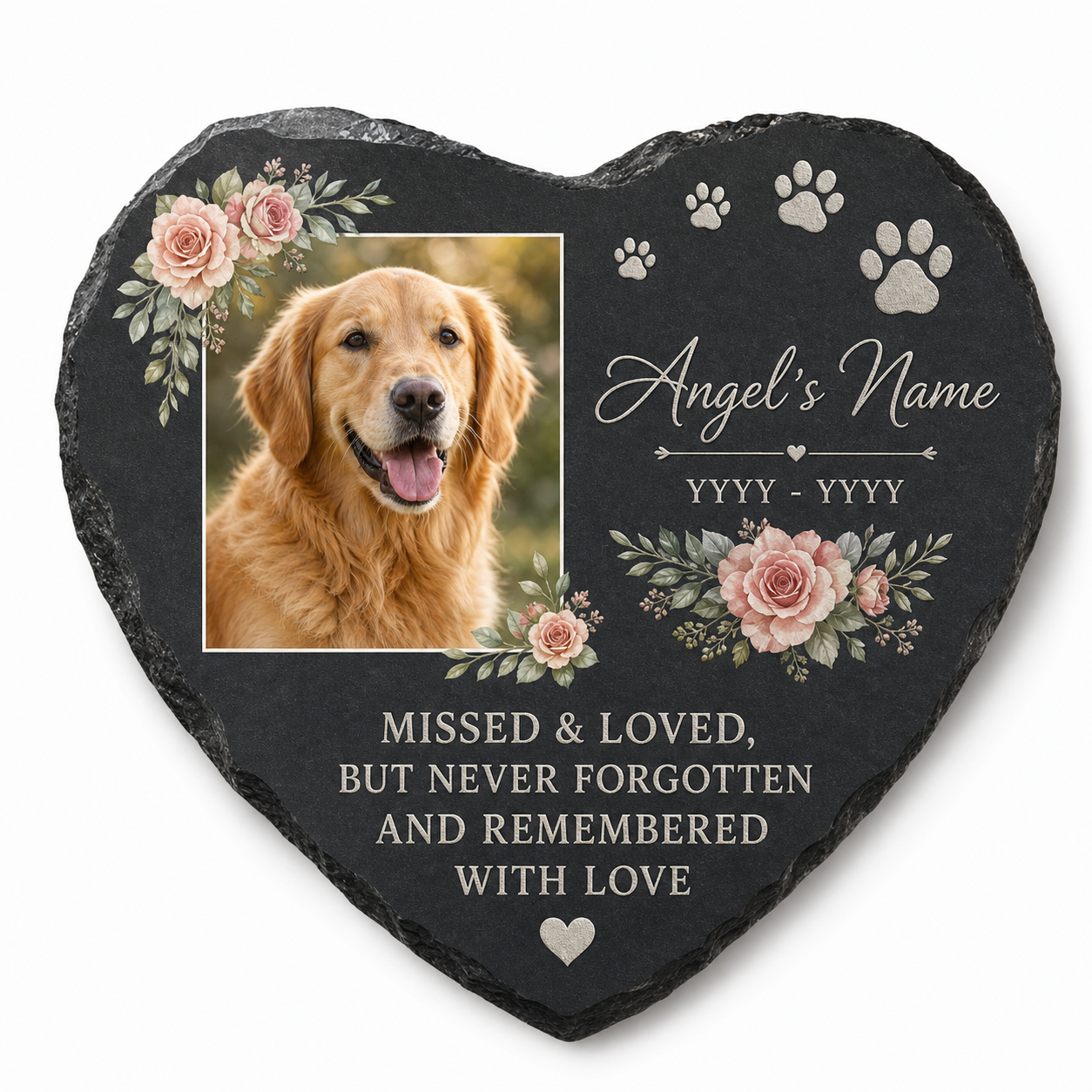 Personalized Dog Photo Memorial Garden Stone – Pet Loss Remembrance Gift - Image 1