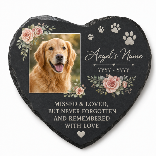 Personalized Dog Photo Memorial Garden Stone – Pet Loss Remembrance Gift - Image 1