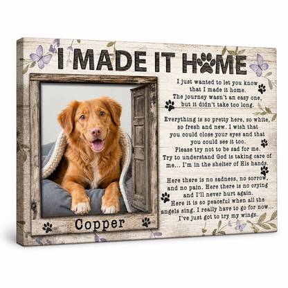 Personalized Dog Memorial Canvas, Custom Photo & Name Wall Canvas, Pet Loss Sympathy Gift - Image 1