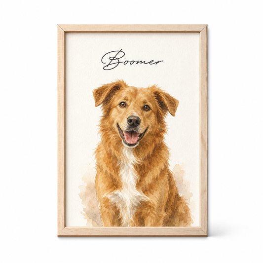 Custom Pet Memorial Portrait Wall Canvas – Personalized Dog Lover Gift - Image 1