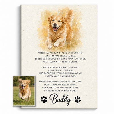 Personalized Pet Memorial Wall Canvas – Custom Dog Loss Remembrance Gift - Image 1