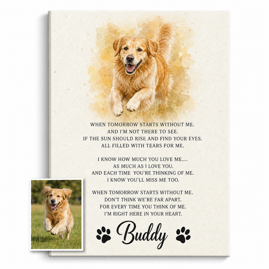 Personalized Pet Memorial Wall Canvas – Custom Dog Loss Remembrance Gift - Image 1