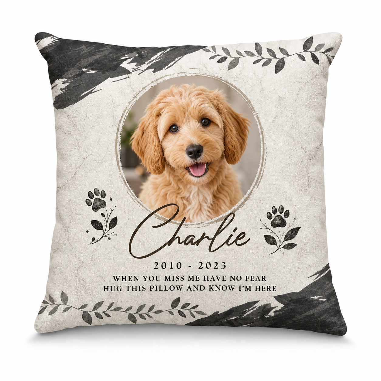Personalized Pet Memorial Pillow With Photo - Dog Loss Remembrance Sympathy Gift for Pet Owners - Image 1