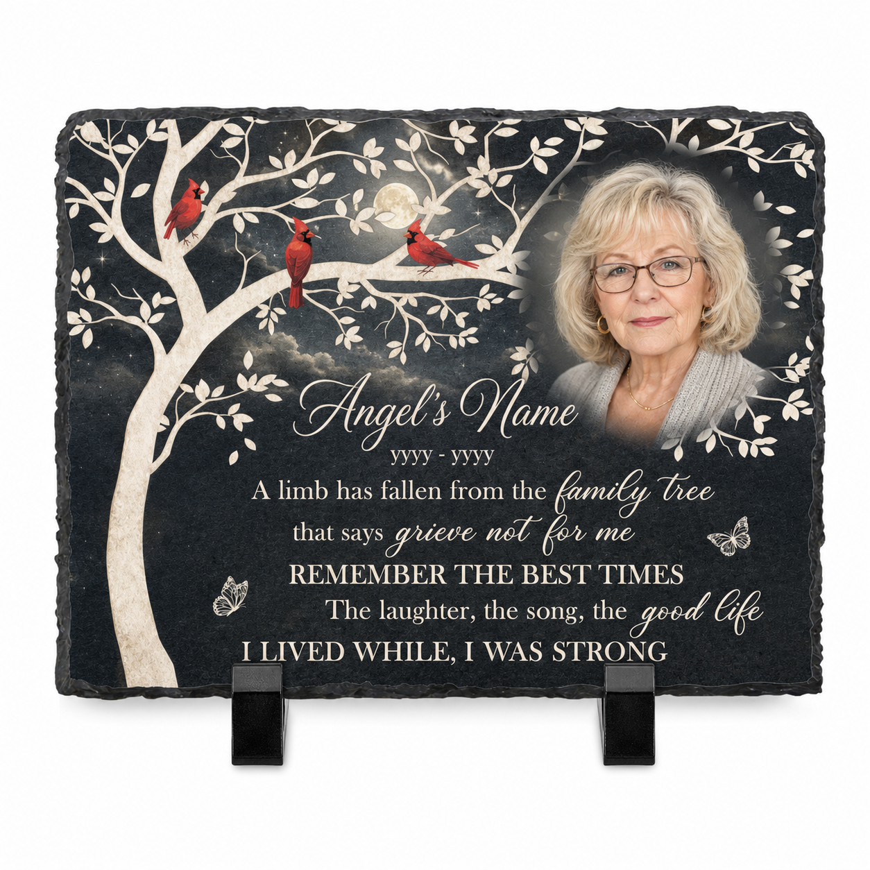 Personalized A Limb Has Fallen Memorial Garden Stone Custom Photo – Sympathy Gift - Image 1