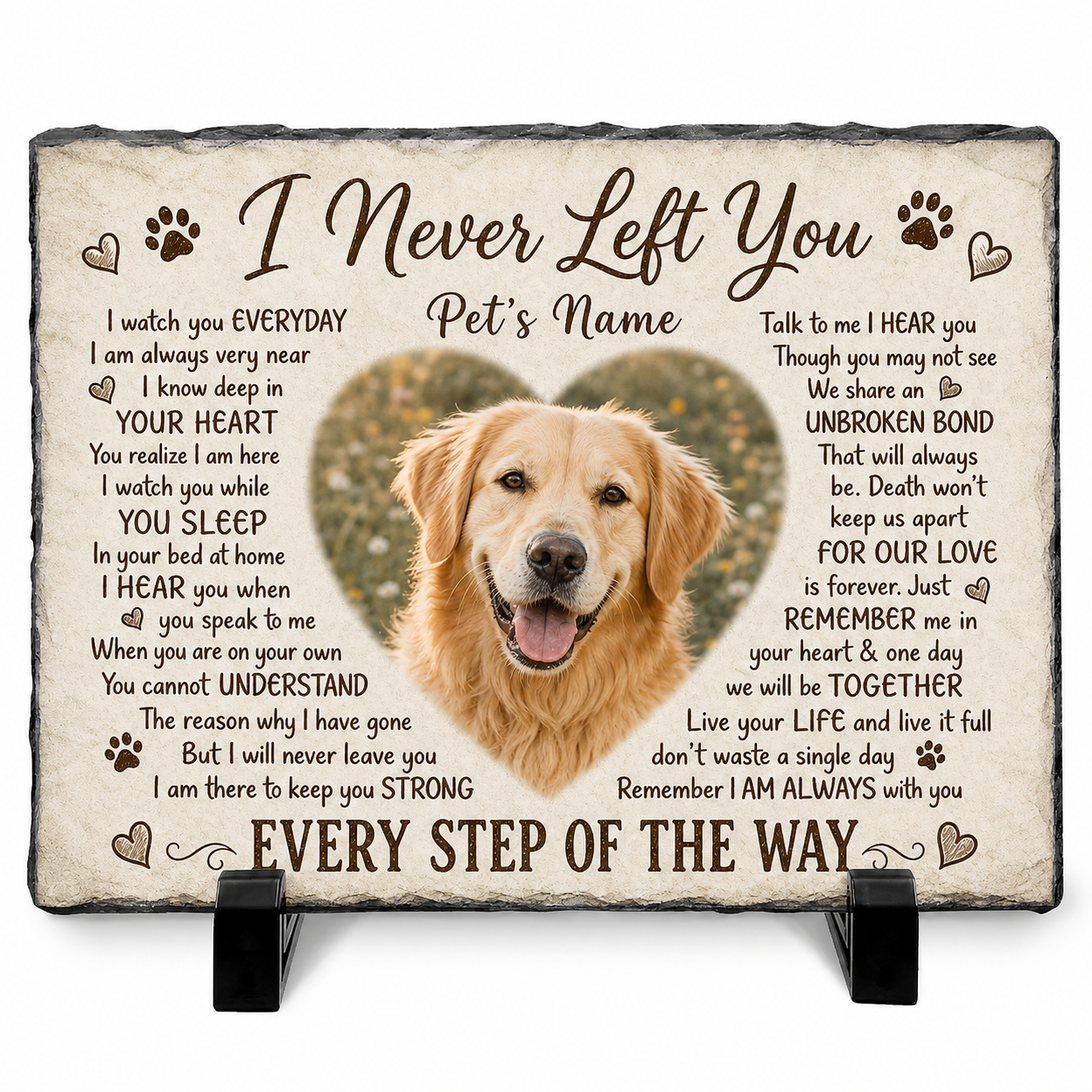 Personalized Pet Memorial Garden Stone with Photo – Dog Loss Remembrance Plaque - Image 1