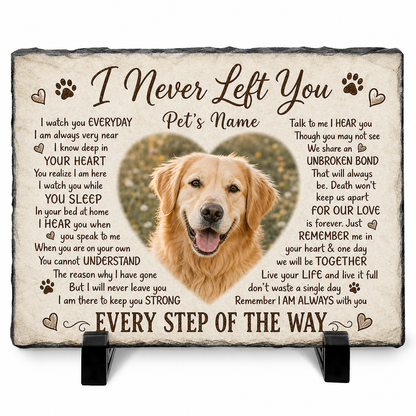 Personalized Pet Memorial Garden Stone with Photo – Dog Loss Remembrance Plaque - Image 1