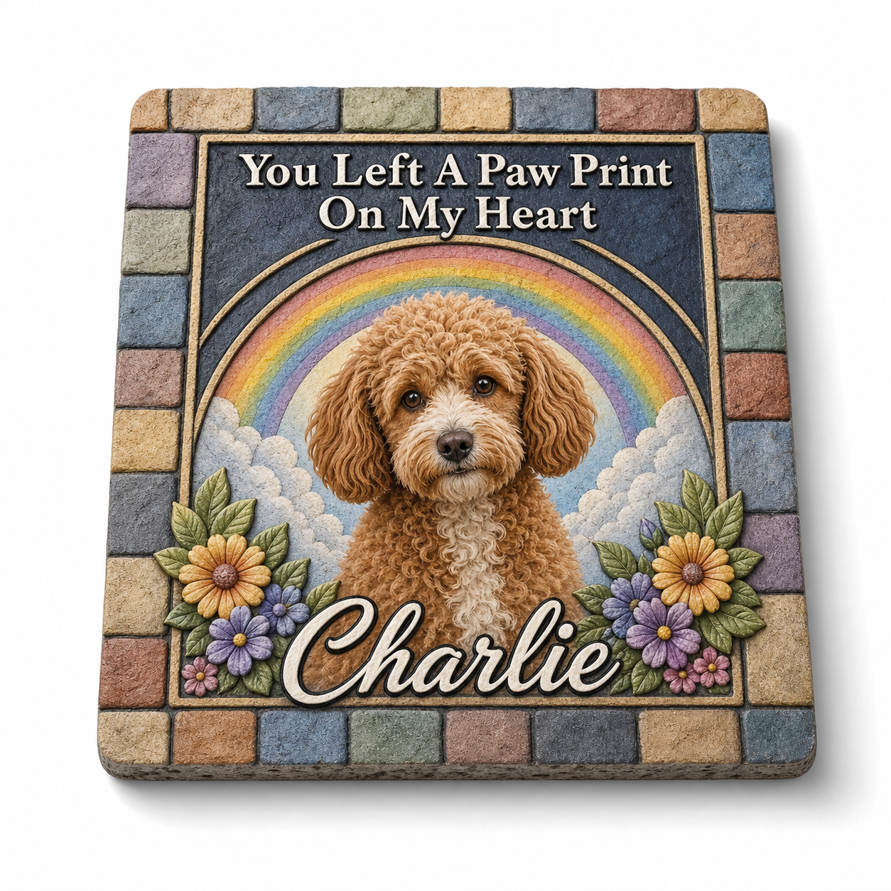 Personalized Pet Memorial Garden Stone with Photo – Dog Loss Sympathy Gift - Image 1