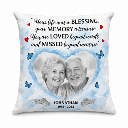 Personalized Memorial Photo Pillow When You Miss Me Hug This Sympathy Gift for Family - Image 1