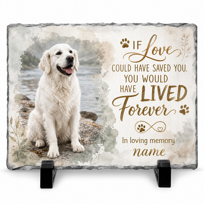 Personalized Dog Memorial Garden Stone Rectangle Slate Plaque – Pet Loss Gift - Image 1