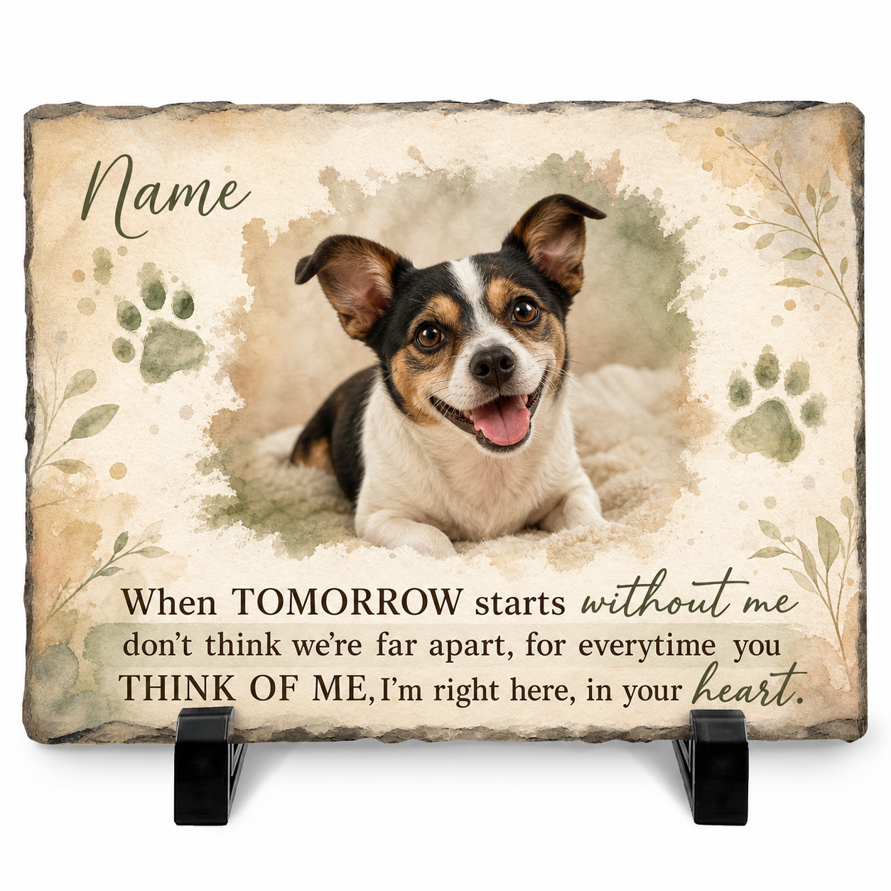 Personalized Dog Memorial Garden Stone With Photo, Pet Loss Sympathy Gift - Image 1