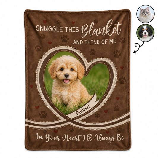 Personalized Pet Memorial Fleece Blanket with Photo, Dog Cat Loss Remembrance Keepsake Gift - Image 1