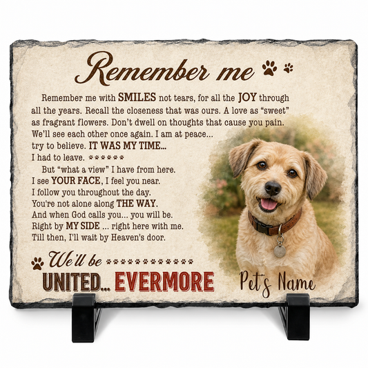 Personalized Dog Memorial Garden Stone – Custom Pet Photo Slate for Pet Loss - Image 1