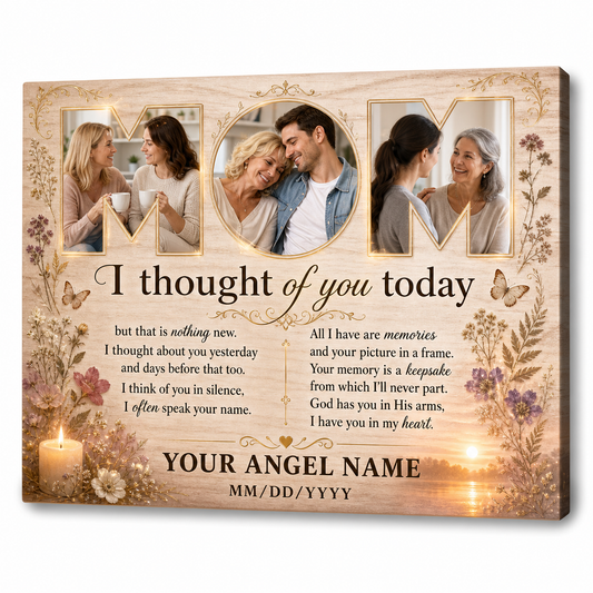 Personalized Memorial Canvas Sympathy Gift for Loss of Mother Photo Keepsake - Image 1