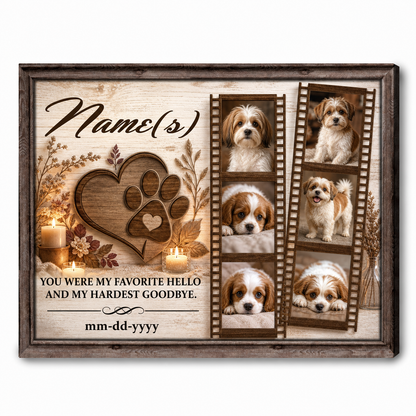 Personalized Dog Memorial Wall Canvas Custom Pet Photo Collage Keepsake Gift - Image 1