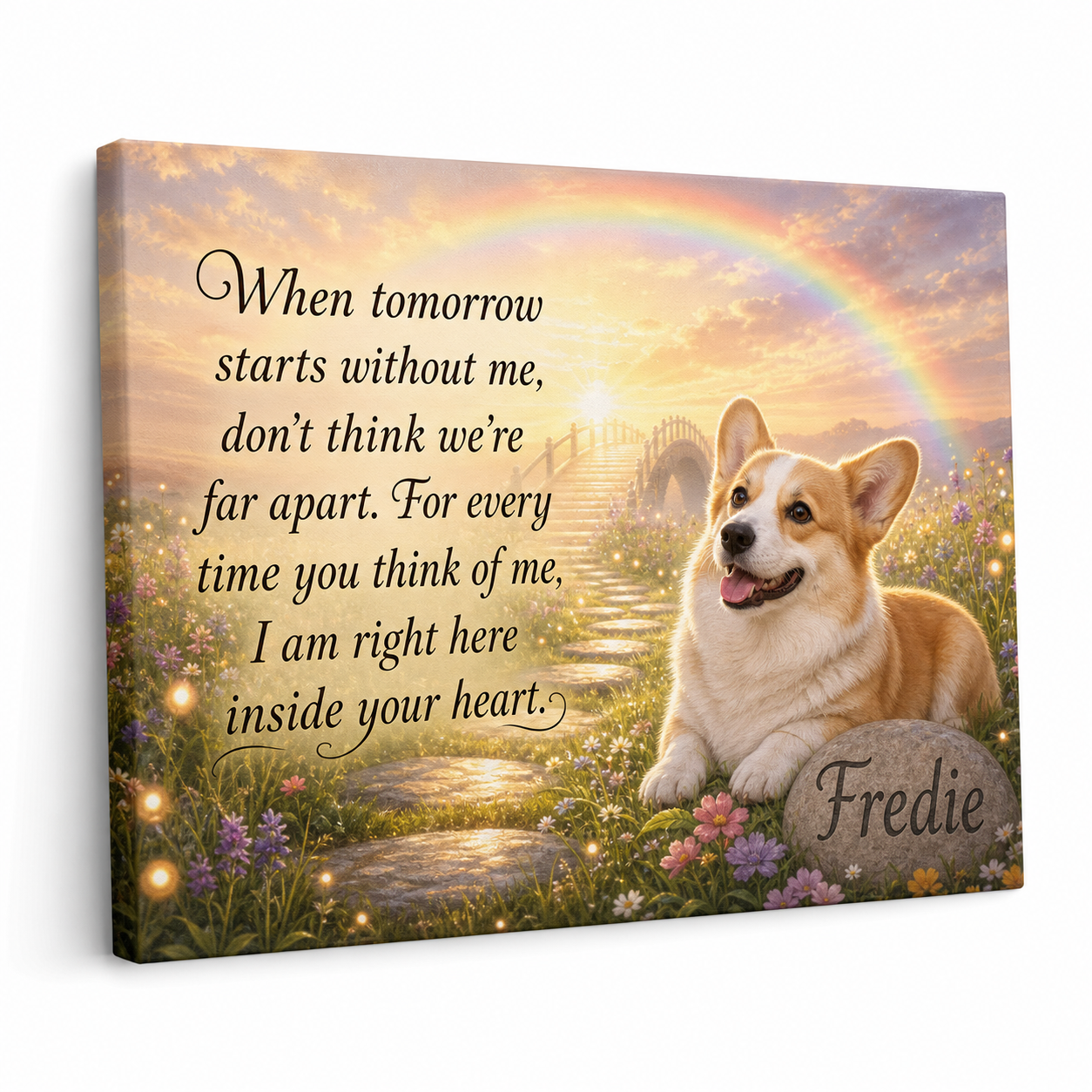 Personalized Dog Memorial Wall Canvas – Custom Pet Name Gift for Dog Loss - Image 1