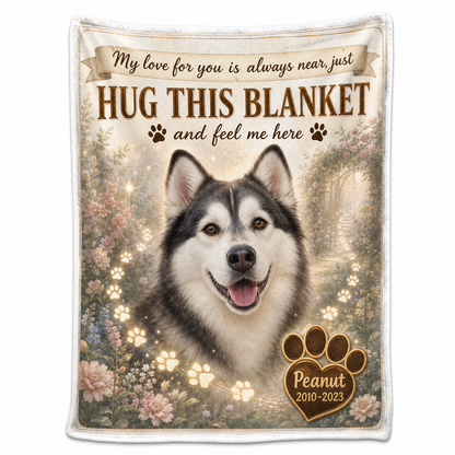 Personalized Pet Memorial Photo Fleece Blanket - Dog Cat Loss Sympathy Gift, Custom Name & Years - Image 1