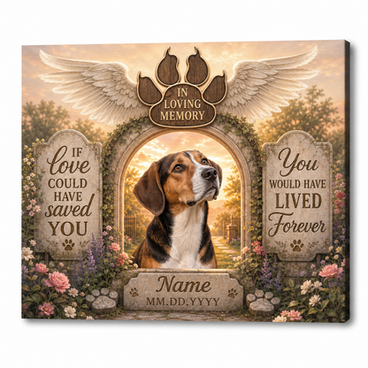Personalized Dog Memorial Canvas Wall Art – Custom Pet Photo Sympathy Gift - Image 1