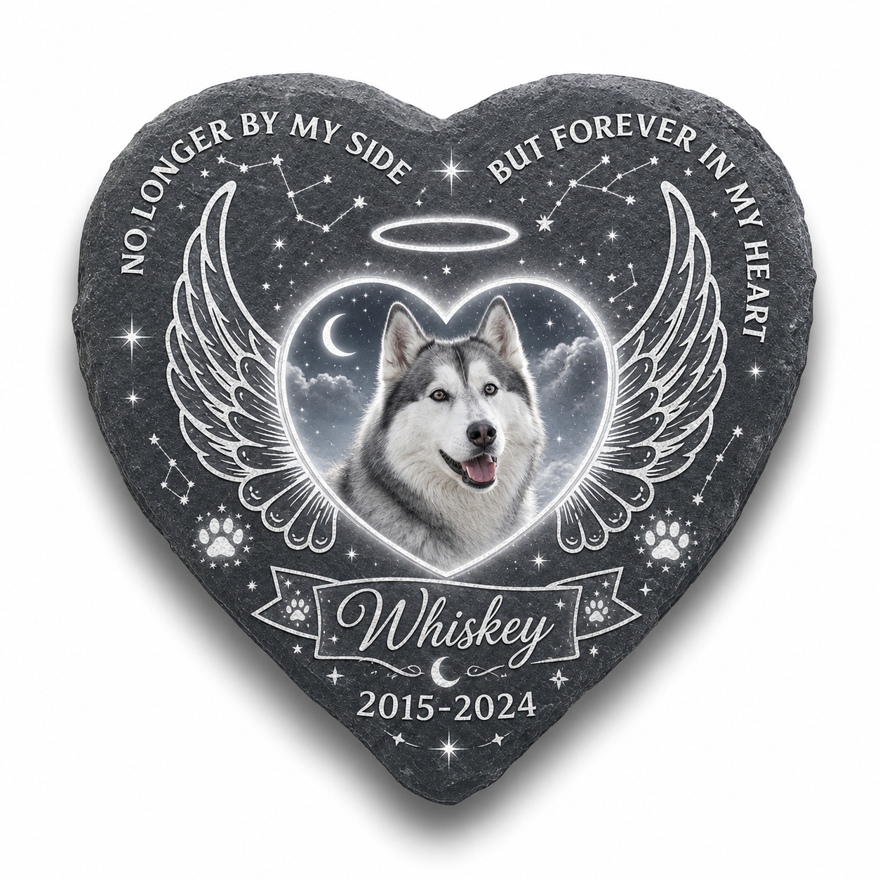 Personalized Dog Memorial Heart Stone – Custom Pet Loss Garden Keepsake Gift - Image 1