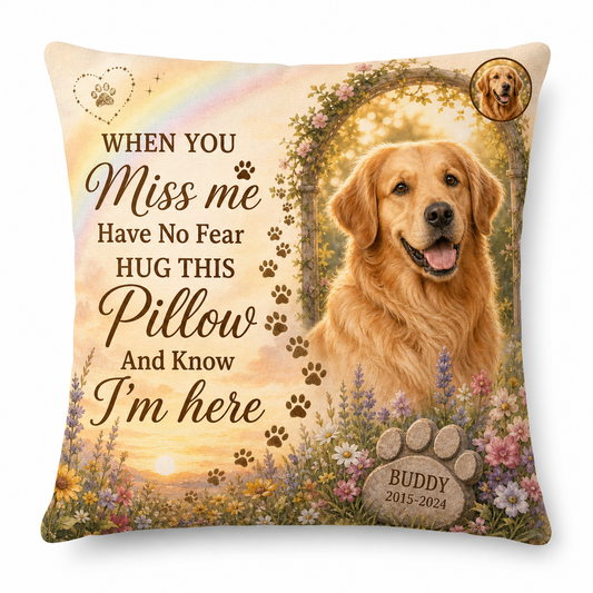 Personalized Dog Memorial Pillow with Photo and Name Custom Pet Loss Sympathy Gift - Image 1