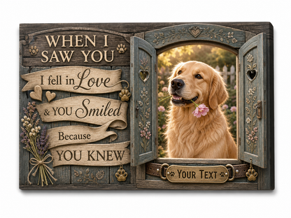 Personalized Dog Photo Wall Canvas Custom Pet Portrait Gift for Dog Lovers - Image 1
