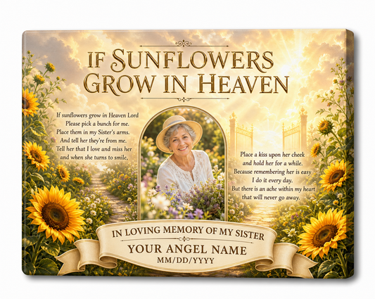 Personalized Sister Memorial Canvas with Custom Photo - In Loving Memory - Image 1