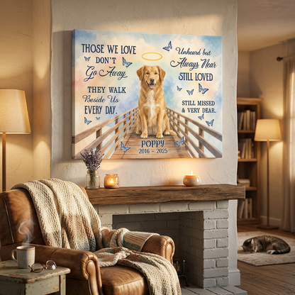 Personalized Pet Memorial Wall Canvas with Photo, Name & Years - Dog Loss Sympathy Gift - Image 2