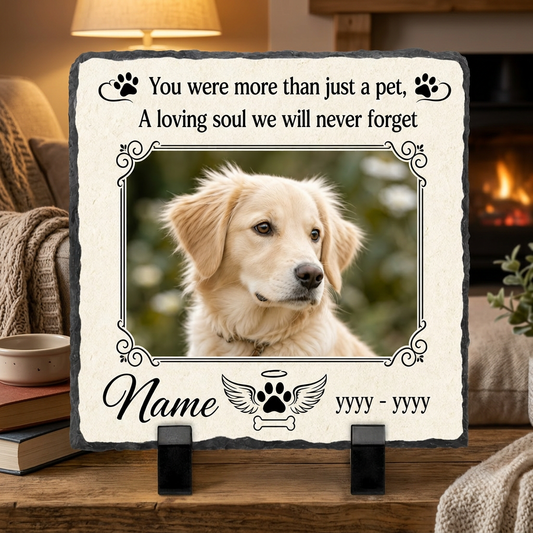 Personalized Pet Memorial Garden Stone – Custom Photo Slate Dog Loss Keepsake - Image 2
