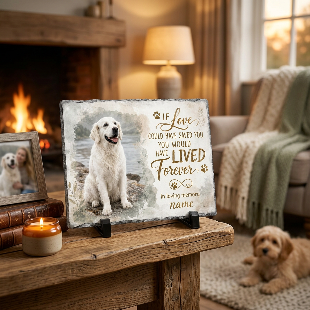 Personalized Dog Memorial Garden Stone Rectangle Slate Plaque – Pet Loss Gift - Image 2