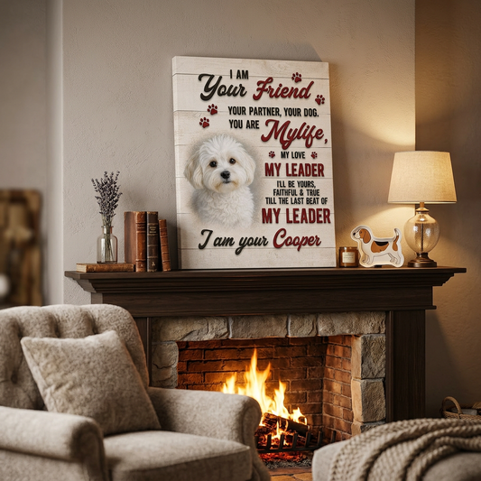 Personalized Dog Portrait Wall Canvas Custom Pet Name Gift for Dog Lovers - Image 2