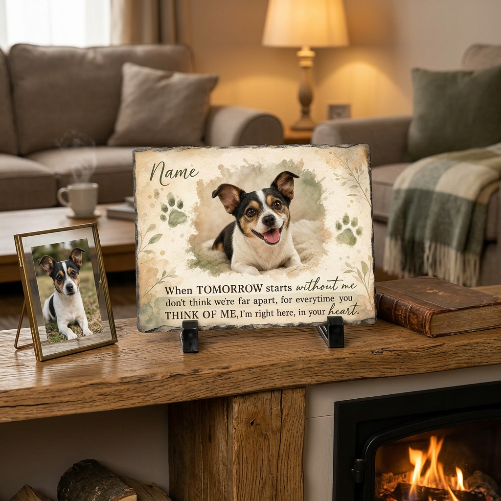 Personalized Dog Memorial Garden Stone With Photo, Pet Loss Sympathy Gift - Image 2