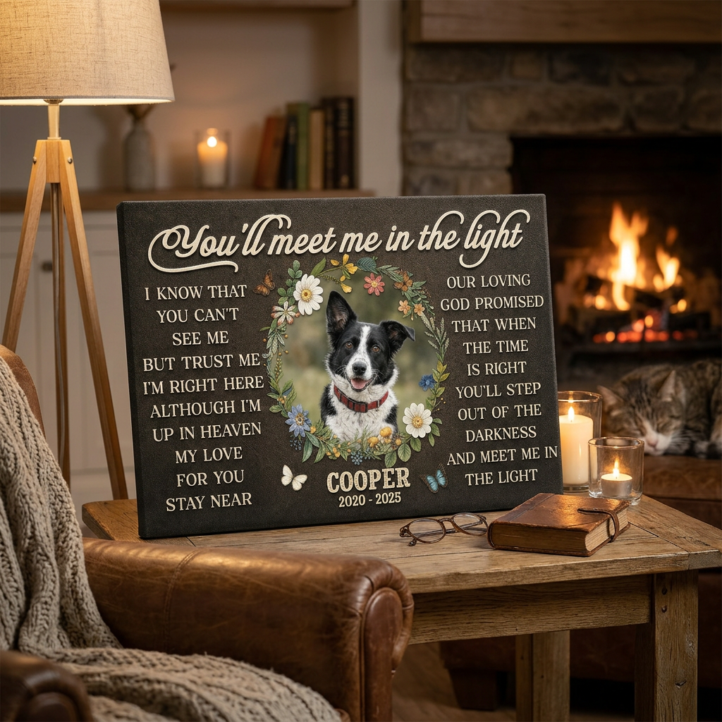 Personalized Pet Memorial Canvas Wall Art - Custom Dog Photo & Name - Pet Loss Sympathy Gift - Image 2