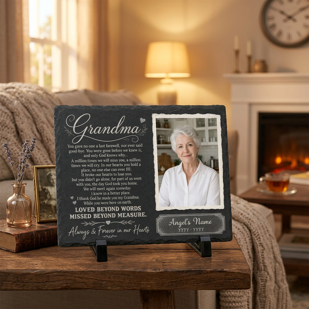 Personalized Grandma Memorial Garden Stone – You Gave No One Last Farewell Slate Gift - Image 2