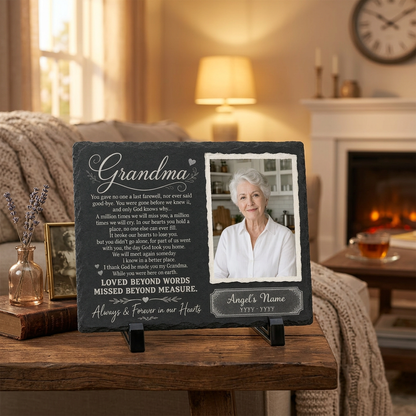 Personalized Grandma Memorial Garden Stone – You Gave No One Last Farewell Slate Gift - Image 2