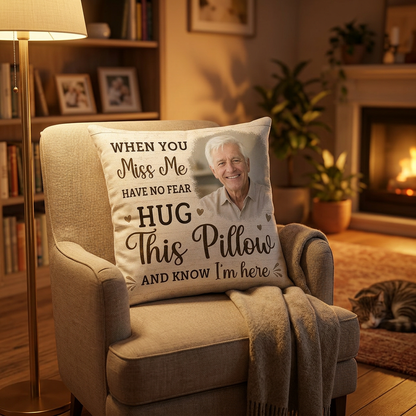 Personalized When You Miss Me Hug This Pillow Custom Photo Memorial Sympathy Gift - Image 2