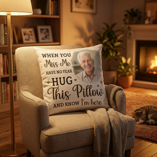 Personalized When You Miss Me Hug This Pillow Custom Photo Memorial Sympathy Gift - Image 2