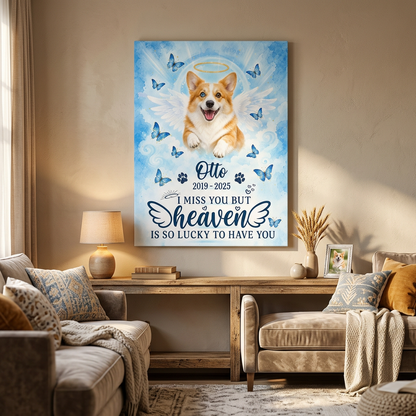 Personalized Pet Memorial Canvas Wall Art with Angel Wings - Dog Loss Remembrance Gift - Image 2