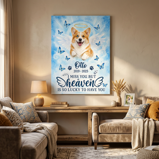 Personalized Pet Memorial Canvas Wall Art with Angel Wings - Dog Loss Remembrance Gift - Image 2