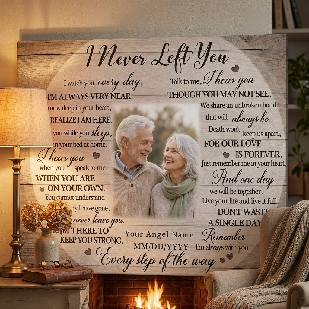Personalized Memorial Photo Wall Canvas I Never Left You Loss of Loved One Remembrance Gift - Image 2